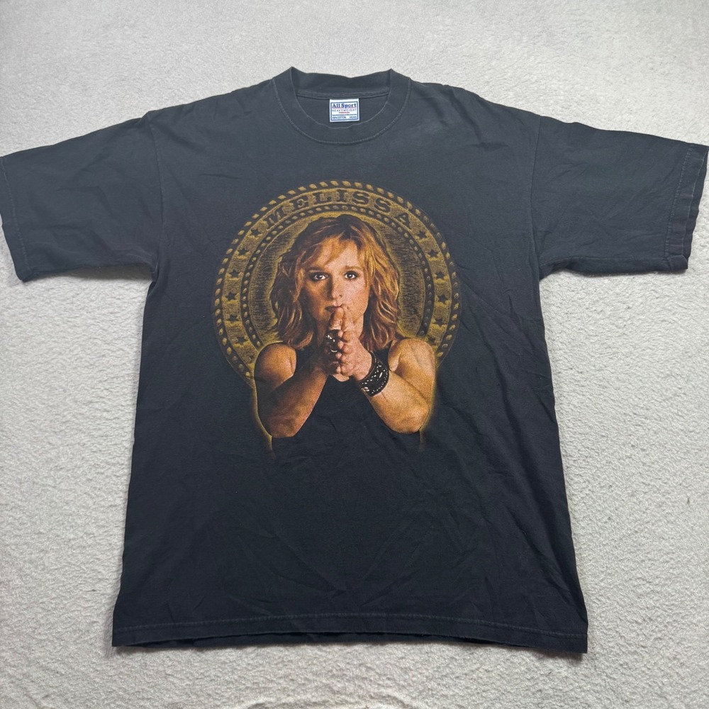 All Sport Melissa Etheridge T-Shirt Mens Medium Black Good 2002 Summer Tour Tee